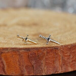 Solid 14k Gold Dagger - press-fit/threadless end